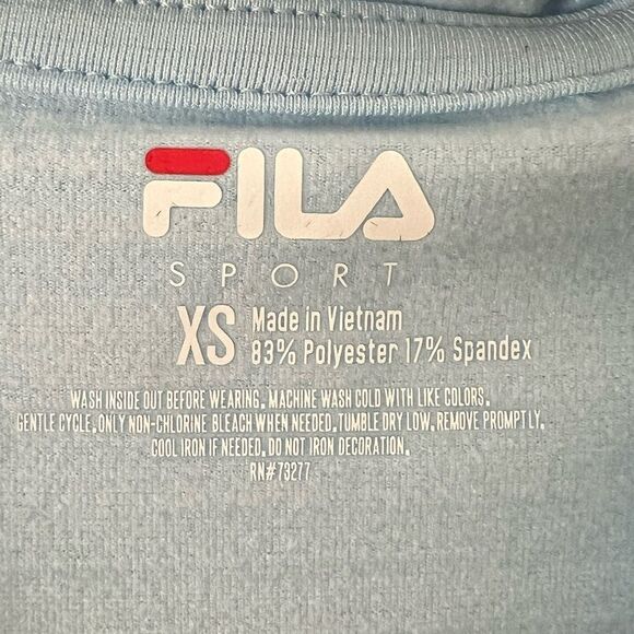 FILA‎ Sport Tru-Warm Cross Hem Hoodie Light Blue XS Stretch Pullover NWT - Picture 6 of 8